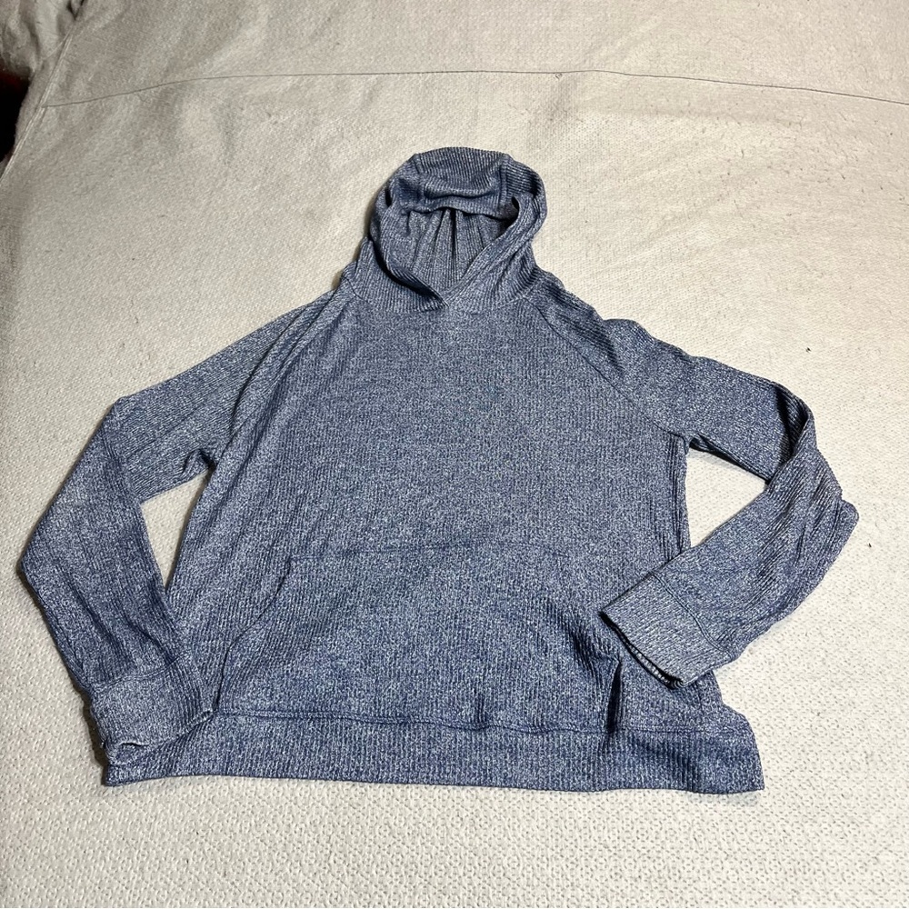 Athleta Girl Blue Marled Hooded Modal Blend Sweatshirt Hoodie XXL / 16 EUC